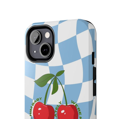 Cherry Gossip Check Tough iPhone Cases