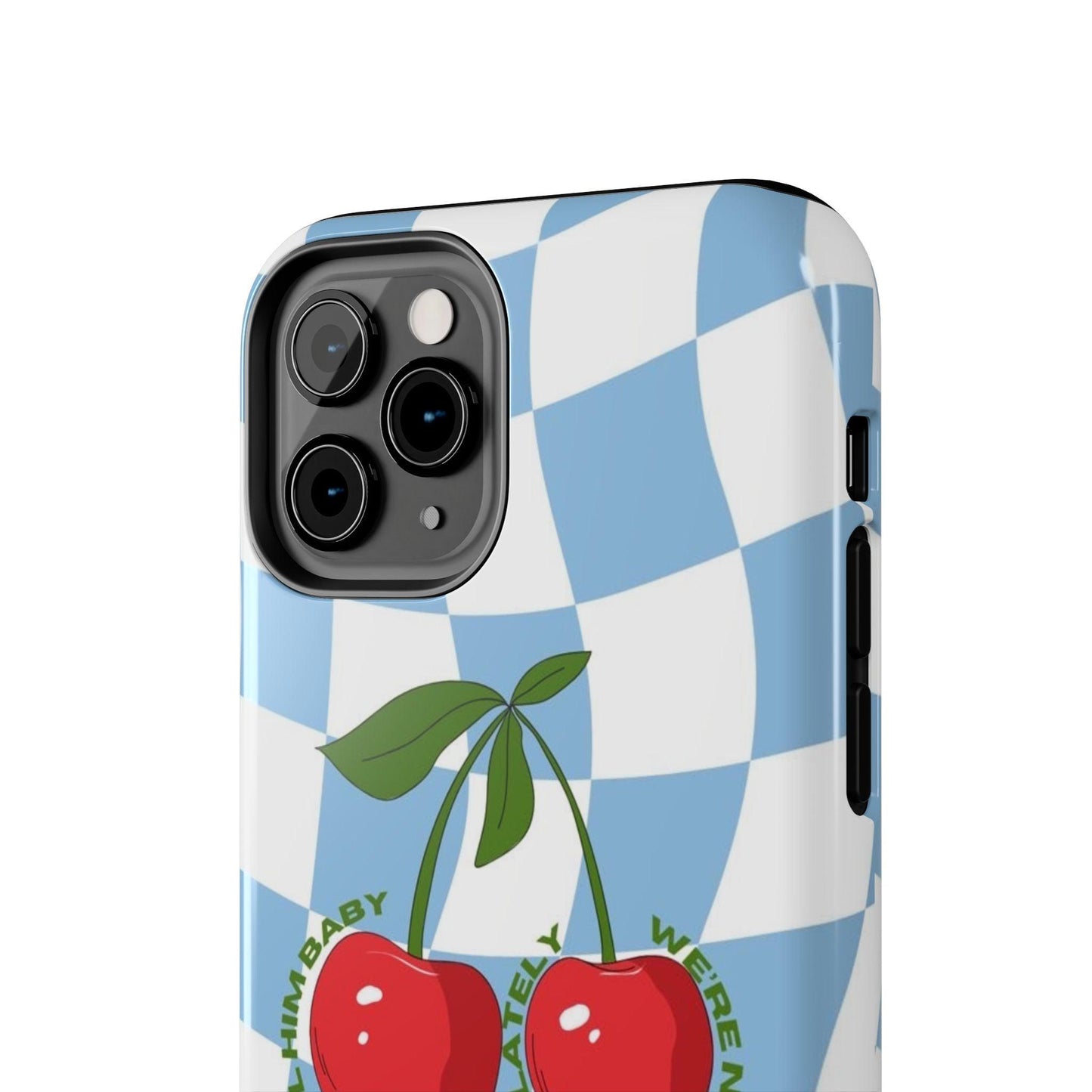 Cherry Gossip Check Tough iPhone Cases