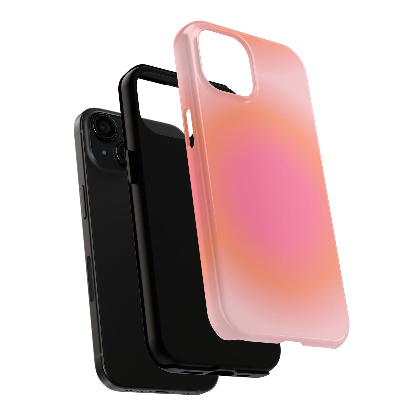 Coral Blushed Aura Tough iPhone Cases