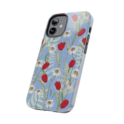 Blooms on Blue Tough iPhone Cases