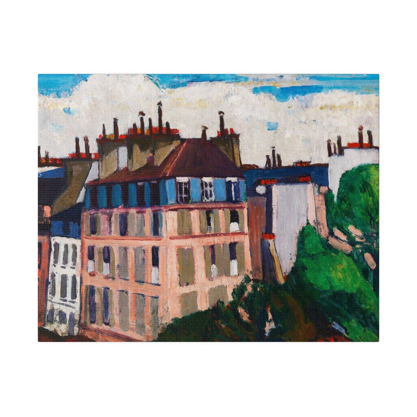 Rooftops, Paris (1909-1912) painting in high resolution by Henry Lyman Sayen - Matte Canvas, Stretched, 0.75"