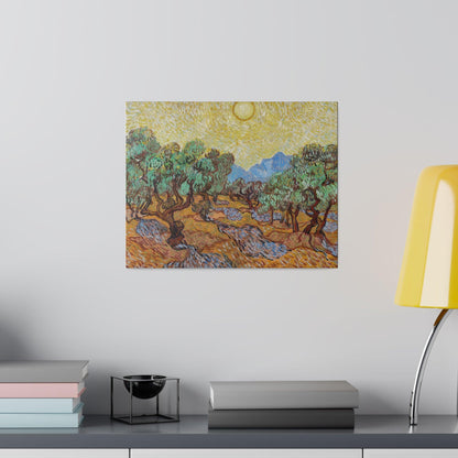 Vincent van Gogh's Olive Trees (1889) famous landscape painting - Matte Canvas, Stretched, 0.75"