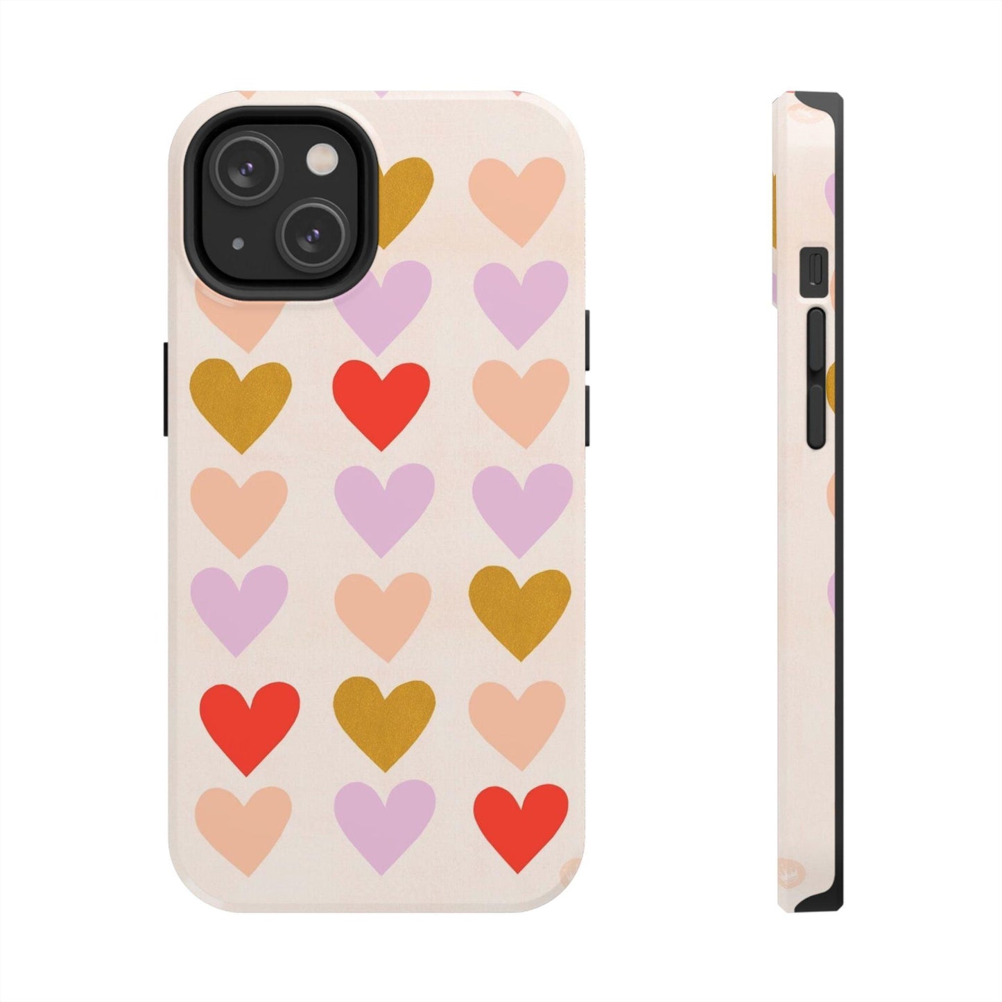 Cutesy Hearts Tough iPhone Cases