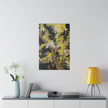 Vincent van Gogh's Blossoming Acacia Branches (1890) famous painting - Matte Canvas, Stretched, 0.75"