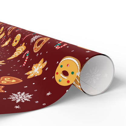 The Cookie Wonderland Burgundy Wrapping Paper