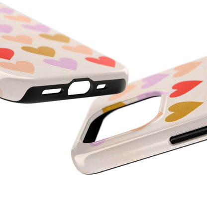 Cutesy Hearts Tough iPhone Cases