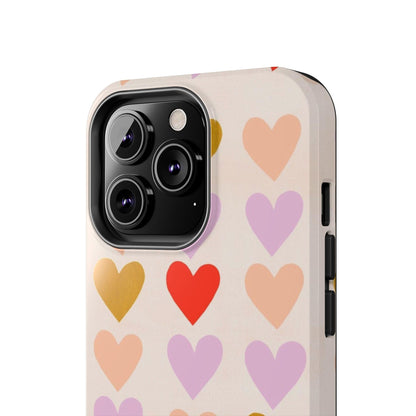 Cutesy Hearts Tough iPhone Cases