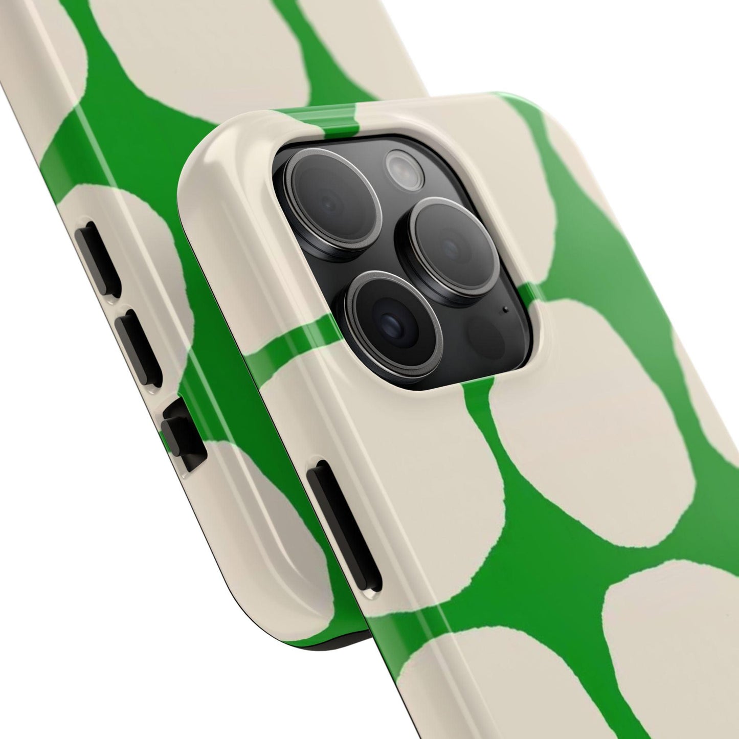 Green Scape with Beige Dots Tough iPhone Cases