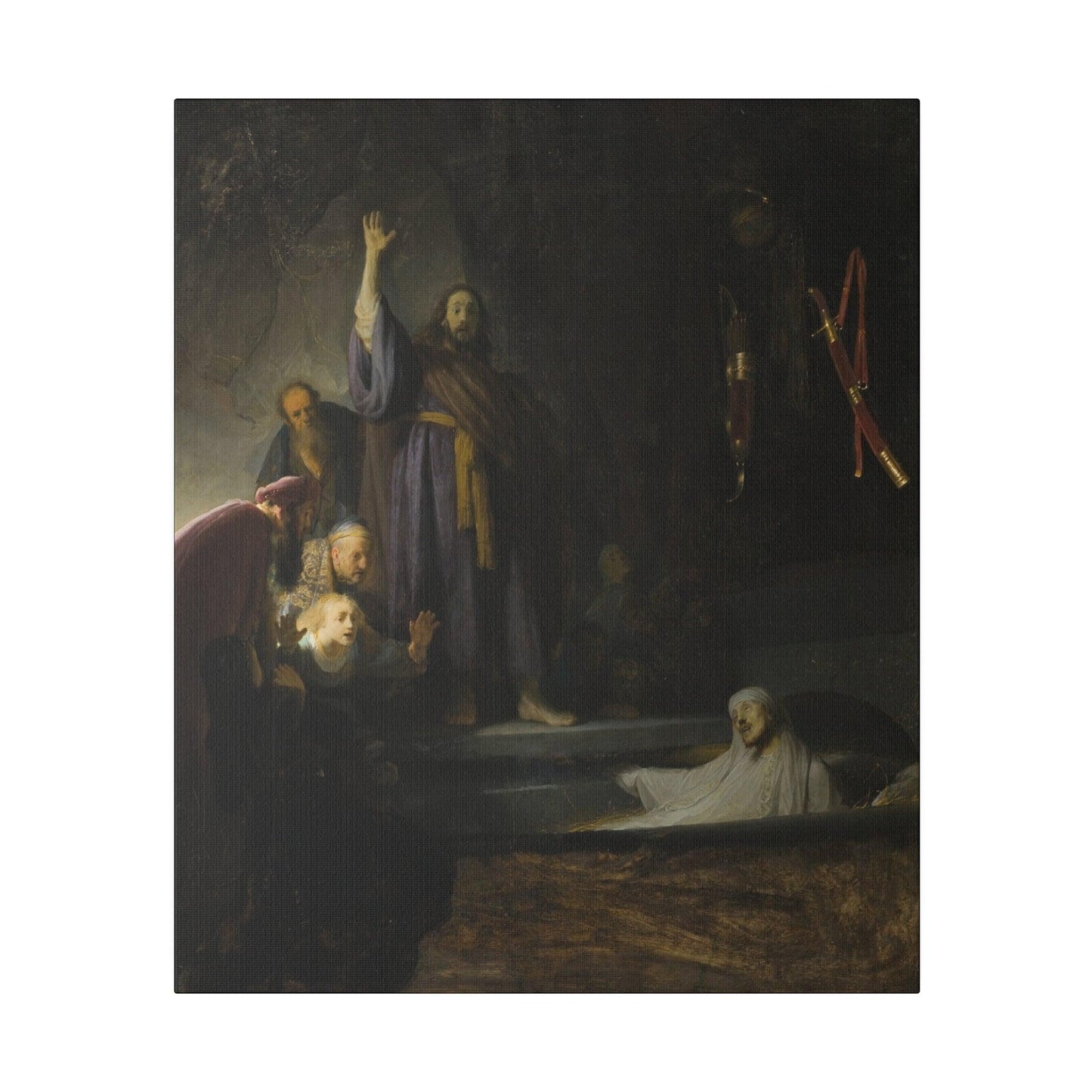 Rembrandt van Rijn's Raising of Lazarus Matte Canvas, Stretched 0.75