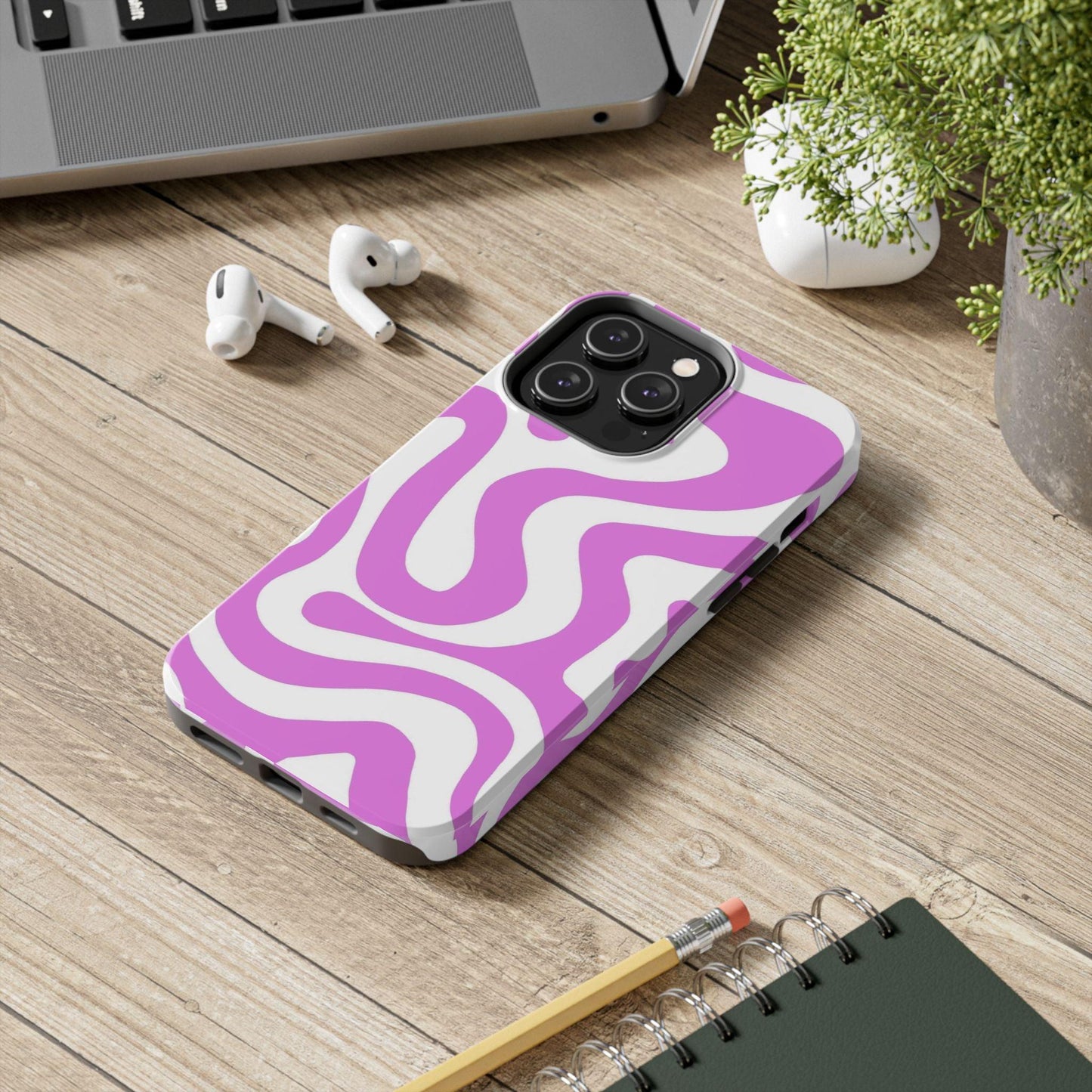 Lilac Swirl Fusion Tough iPhone Cases