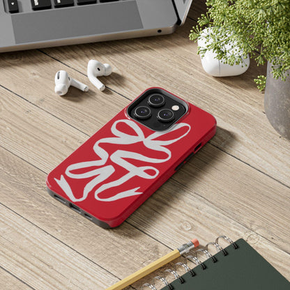 Bow Ribbon Red iPhone Cases