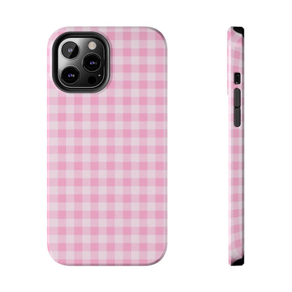 Pink Gingham Tough iPhone Cases