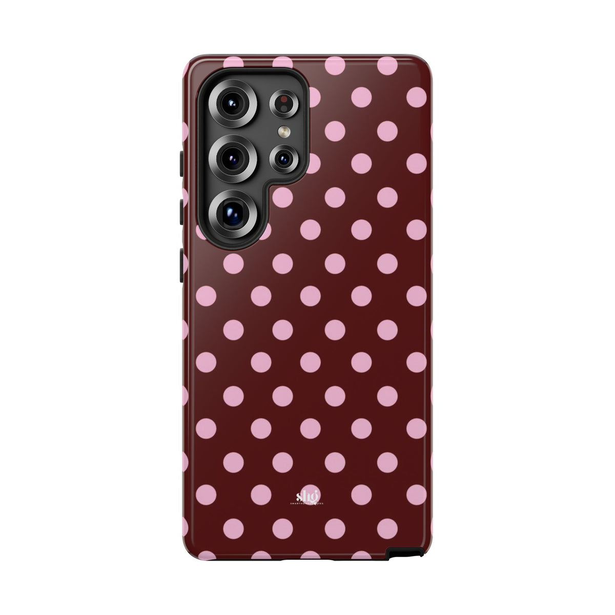 Burgundy Pink Polka Dot Phone Case