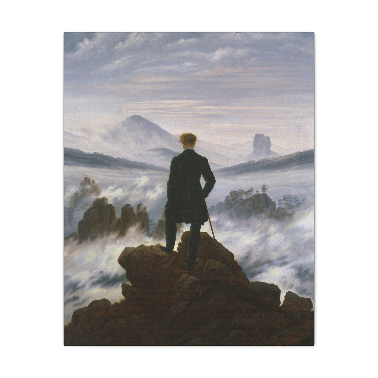 Wanderer above the Sea of Fog by Caspar David Friedrich - Matte Canvas, Stretched, 1.25"