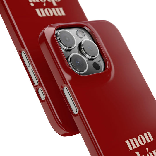 Mon Cheri iPhone Slim Phone Cases (Cherry Red)