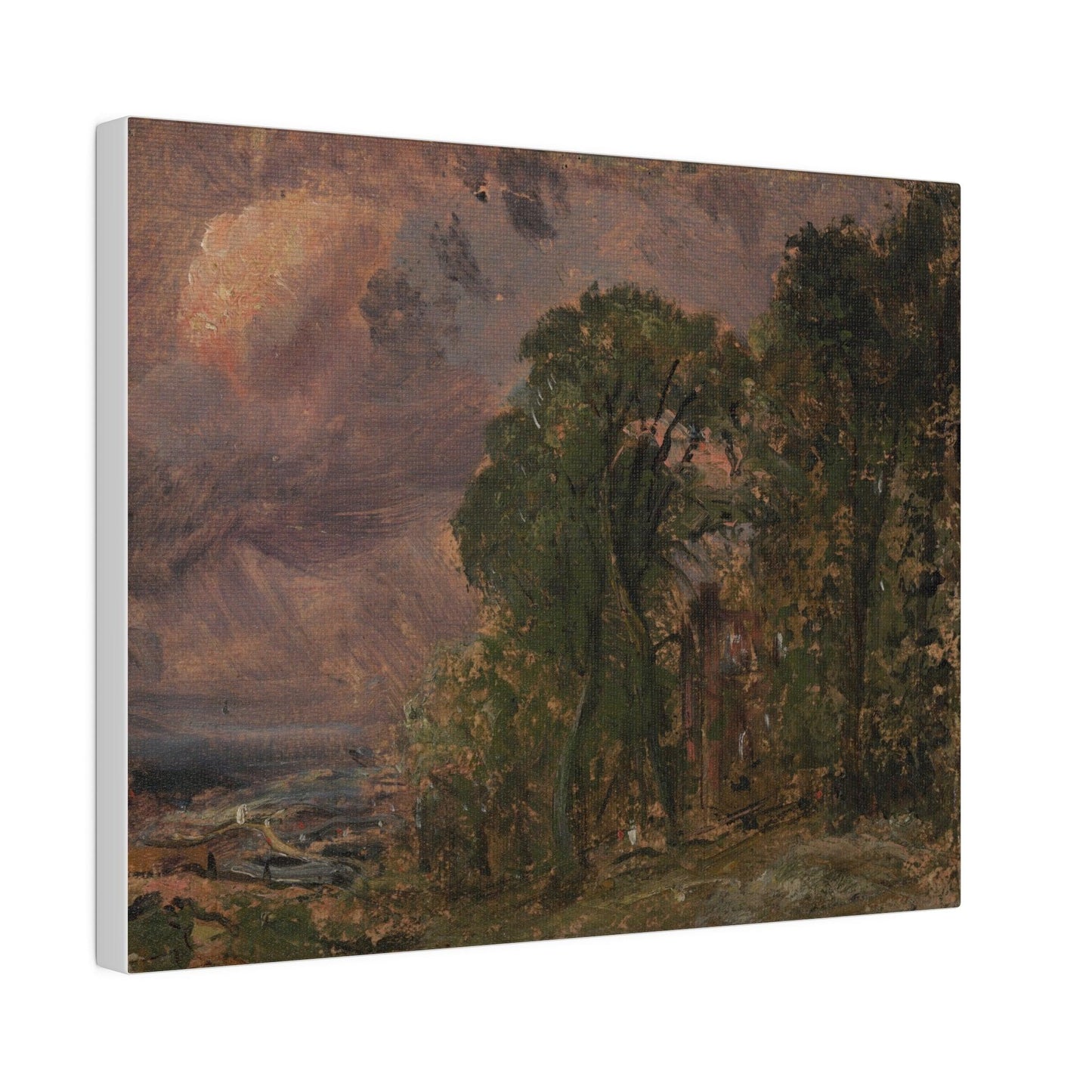 A View at Hampstead with Stormy Weather by John Constable - Matte Canvas, Stretched, 0.75"