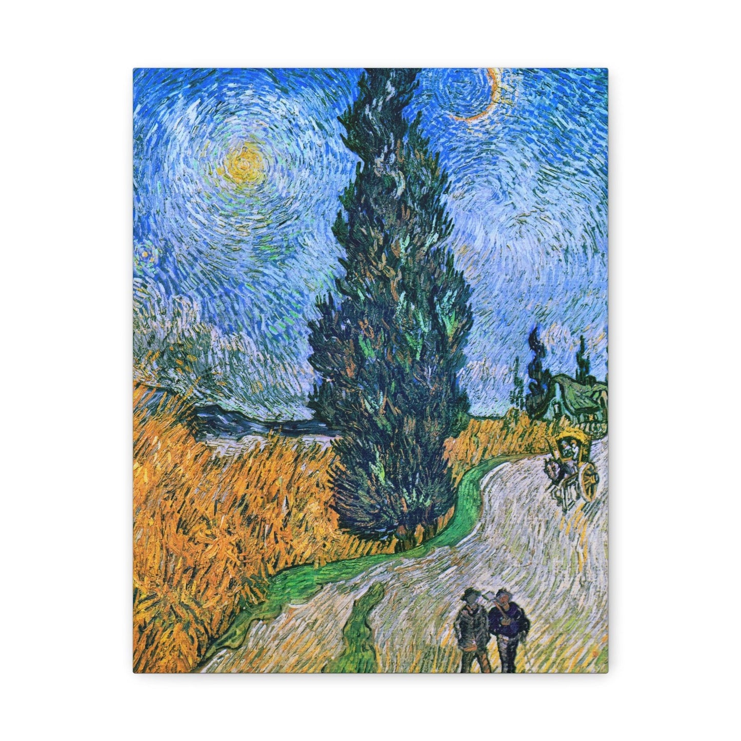 Vincent van Gogh's Road with Cypress and Star (1890) - Canvas Gallery Wraps