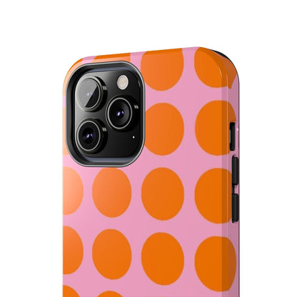 Orange Dots on Pink Tough Phone Cases