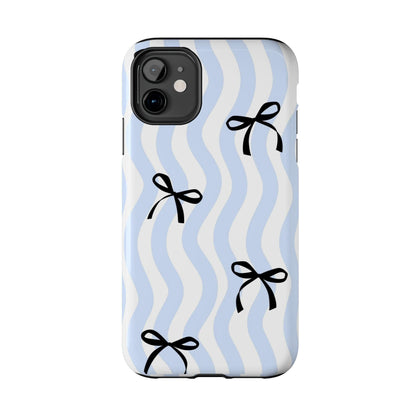 Bowtiful Blue Wavy Bliss Tough iPhone Cases