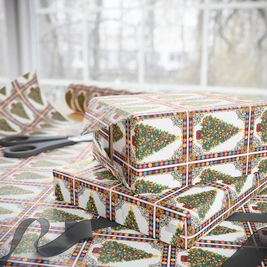 Vintage Christmas Tree Wrapping Paper