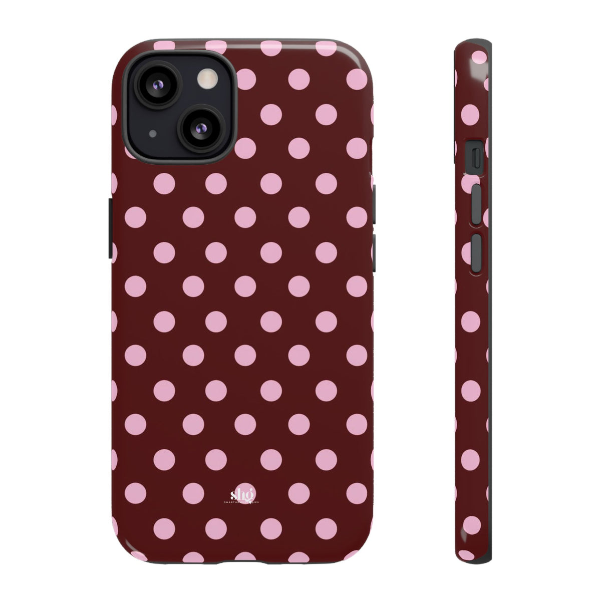 Burgundy Pink Polka Dot Phone Case