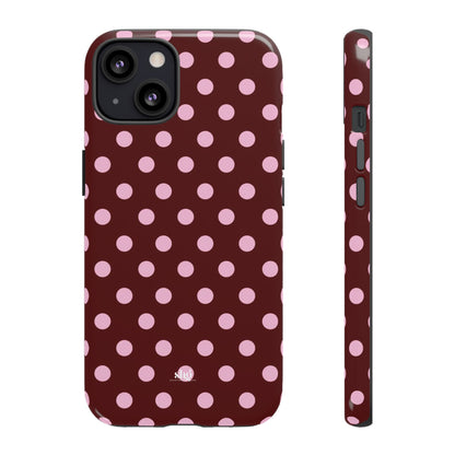 Burgundy Pink Polka Dot Phone Case