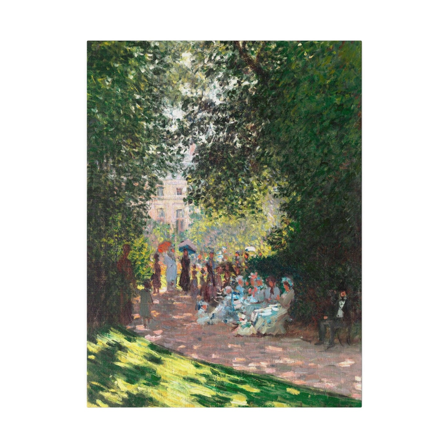 The Parc Monceau 1878 by Claude Monet on a Matte Canvas Stretched 0.75