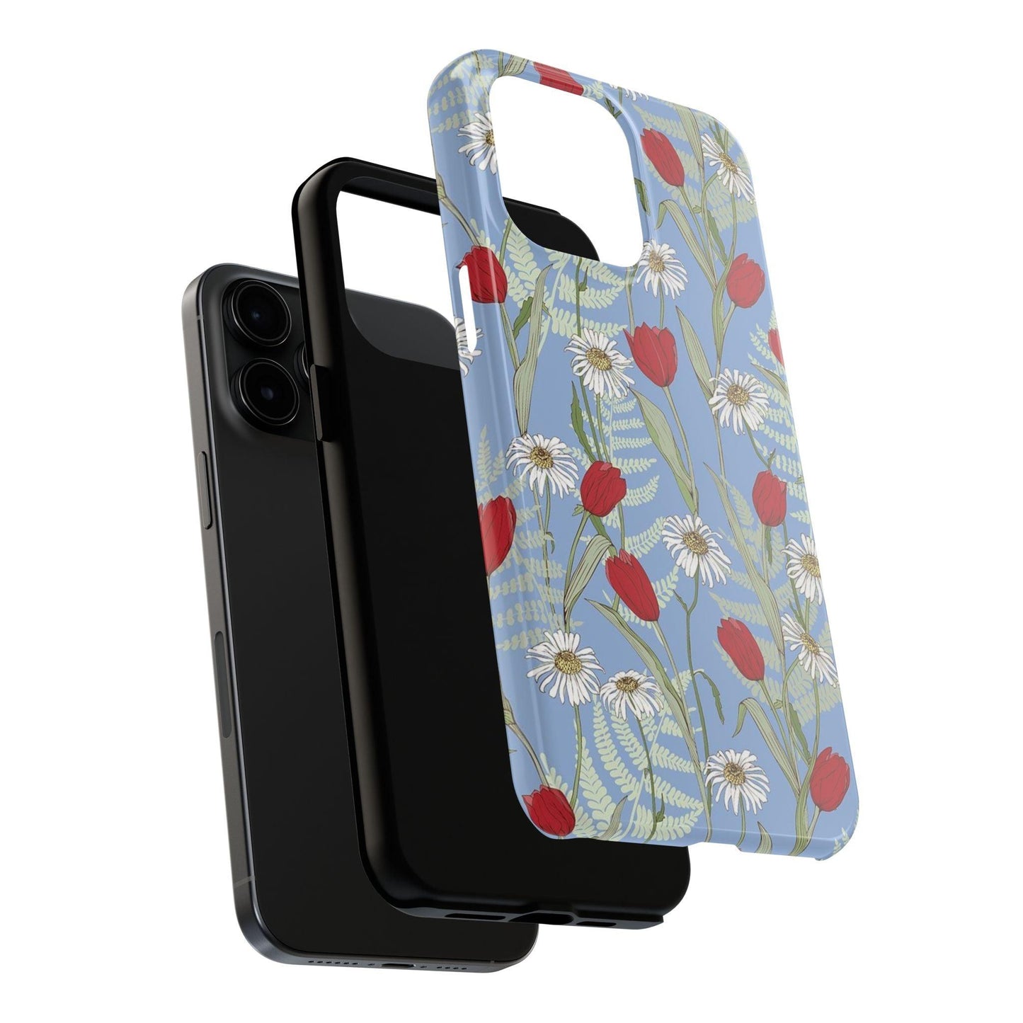 Blooms on Blue Tough iPhone Cases