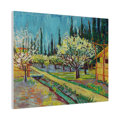 Orchard Bordered by Cypresses (1888) by Vincent Van Gogh - Matte Canvas, Stretched, 0.75"