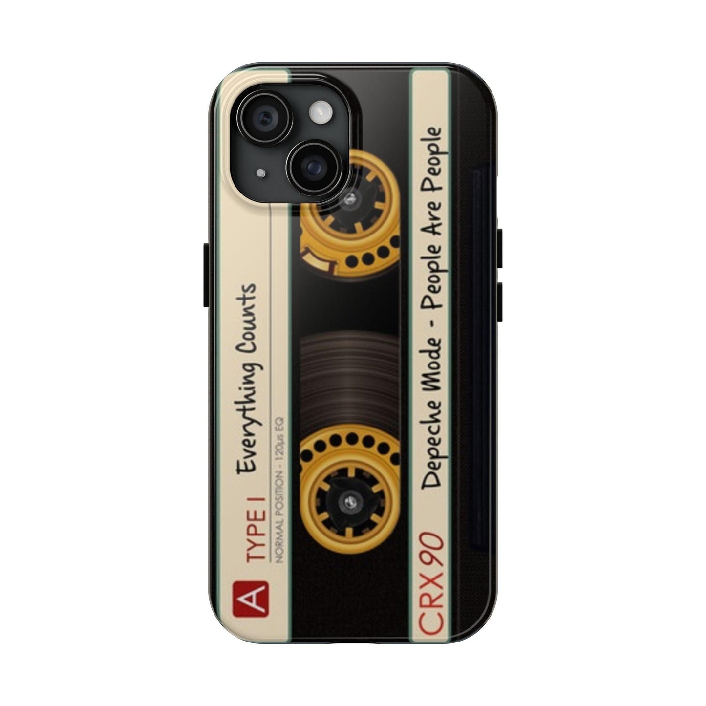 Nostalgic Old Cassette Tape with Yellow wheels iPhone Cases