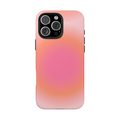 Coral Blushed Aura Tough iPhone Cases