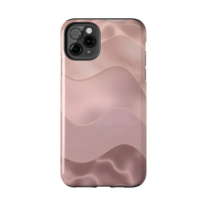 Blush Wave Satin Sandscape Tough iPhone Cases