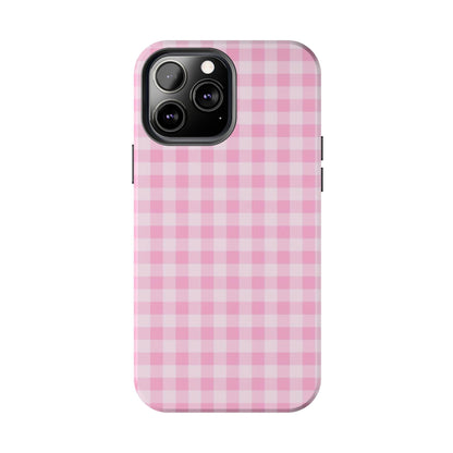 Pink Gingham Tough iPhone Cases