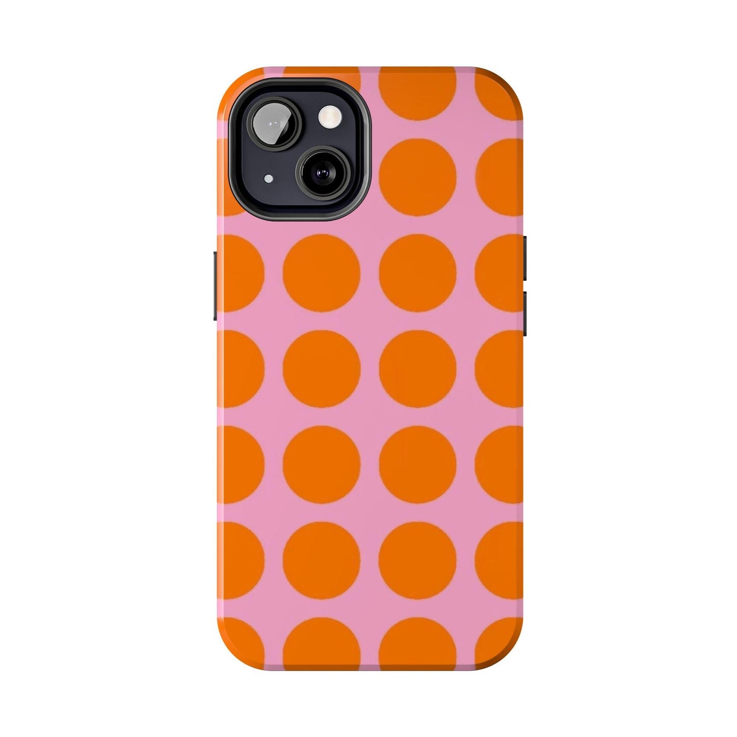 Orange Dots on Pink Tough Phone Cases