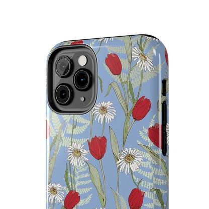 Blooms on Blue Tough iPhone Cases