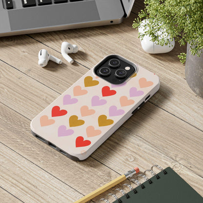 Cutesy Hearts Tough iPhone Cases