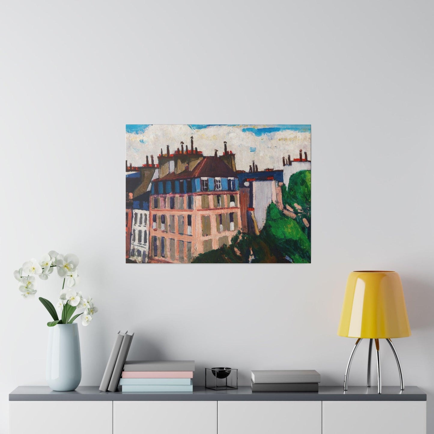 Rooftops, Paris (1909-1912) painting in high resolution by Henry Lyman Sayen - Matte Canvas, Stretched, 0.75"