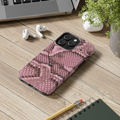 Pink Python Scales Tough iPhone Cases