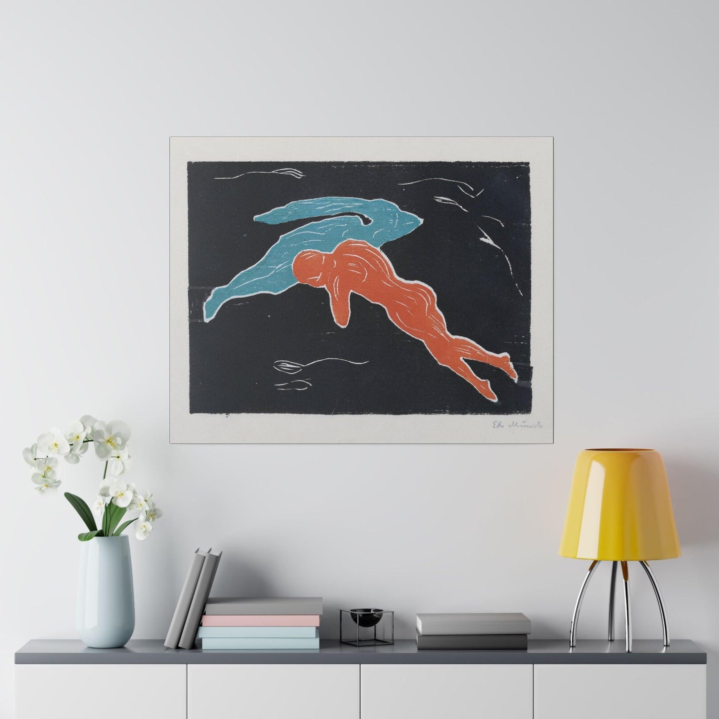 Encounter in Space 1899 by Edvard Munch on a Matte Canvas Stretched 0.75