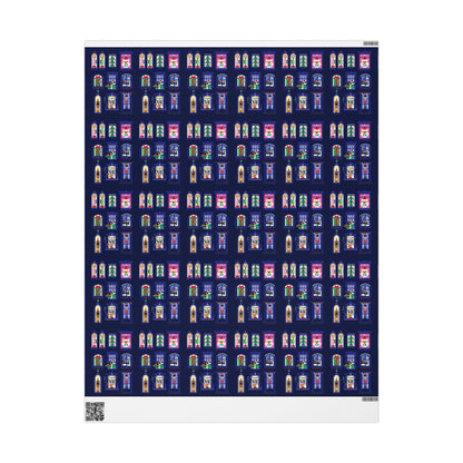 Nutcracker & Festive Windows Midnight Christmas Wrapping Paper