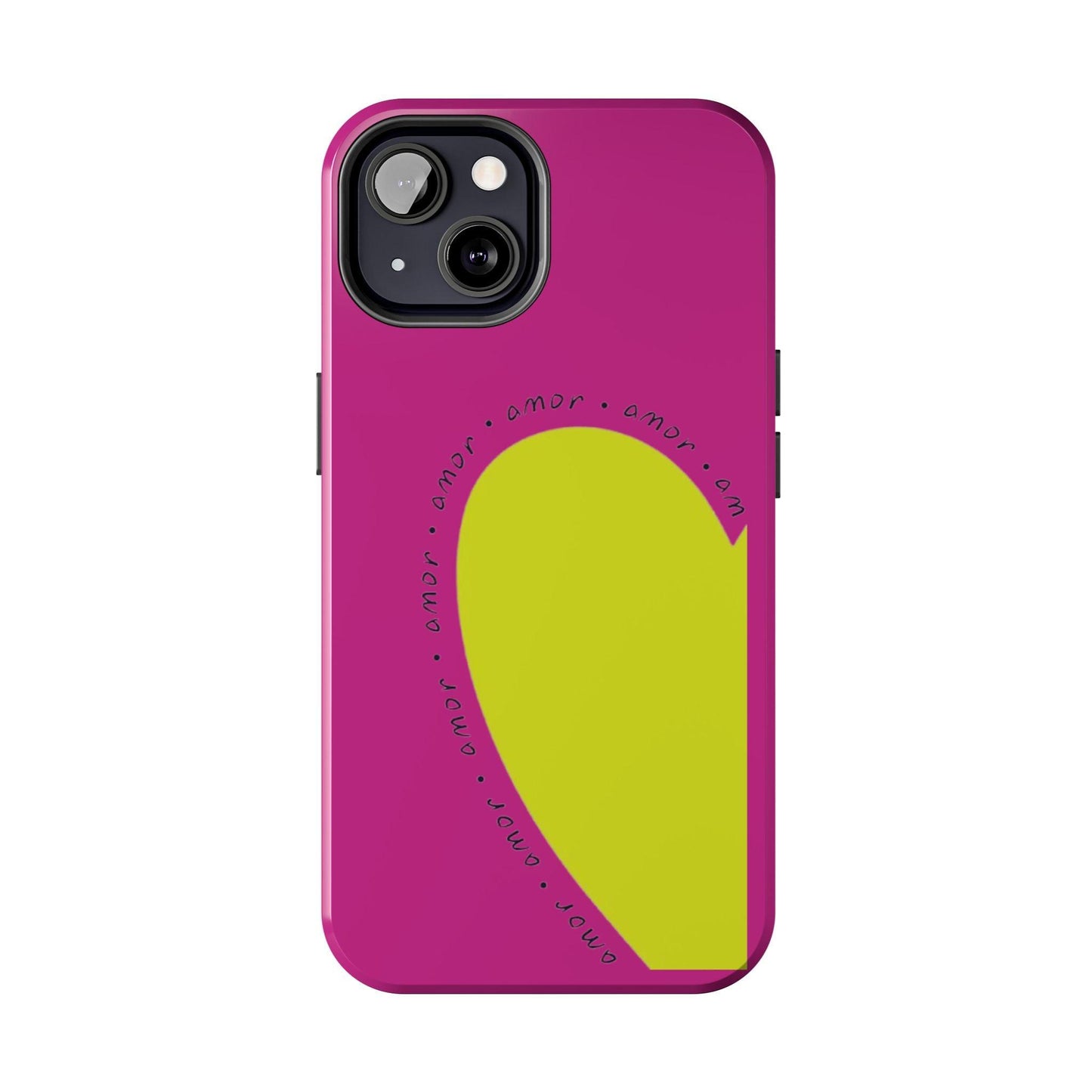 Amor Neon Heart Tough iPhone Cases