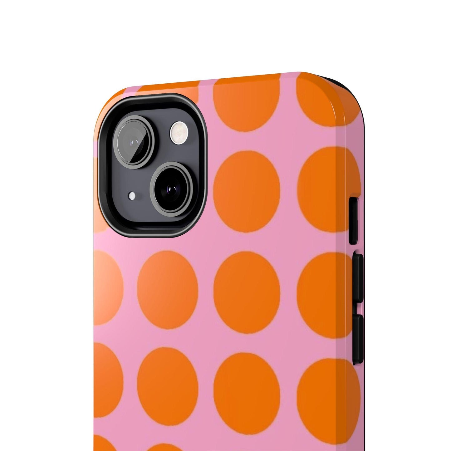 Orange Dots on Pink Tough Phone Cases