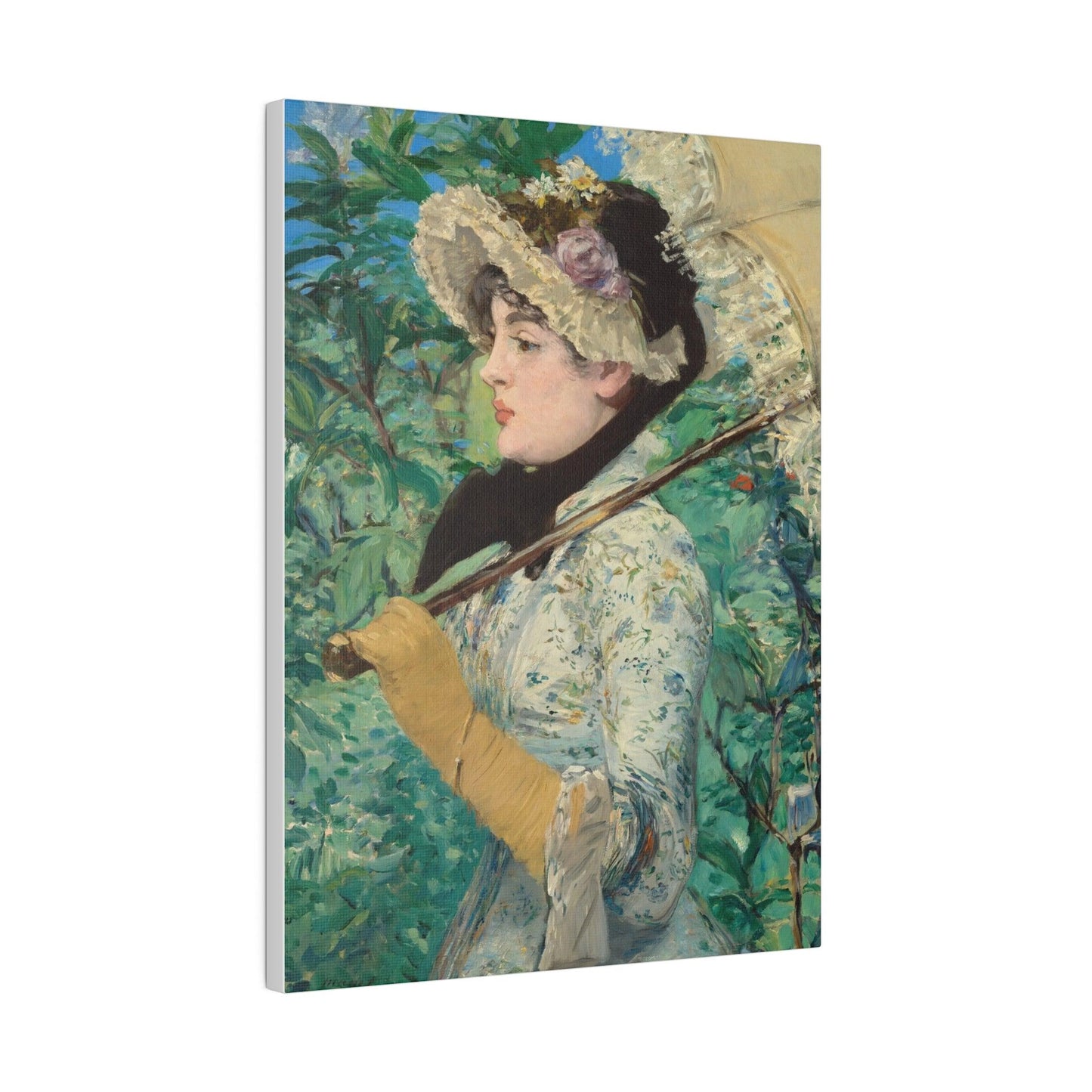 Jeanne Spring (1881) painting in high resolution by Edouard Manet - Matte Canvas, Stretched, 0.75"