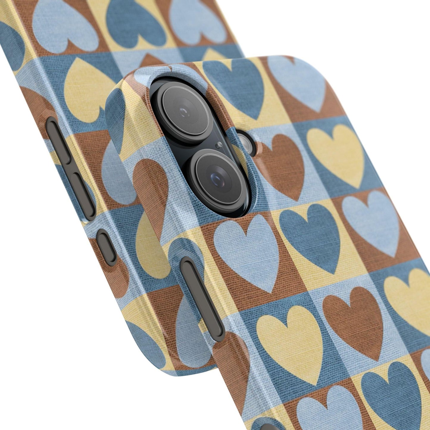 Retro Heart Mosaic Grid Case iPhone Cases