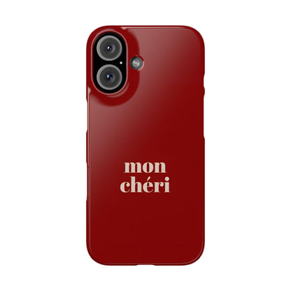 Mon Cheri iPhone Slim Phone Cases (Cherry Red)