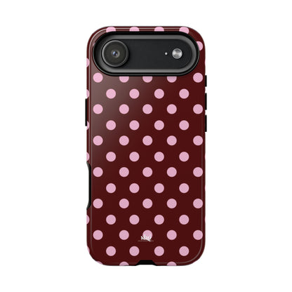 Burgundy Pink Polka Dot Phone Case
