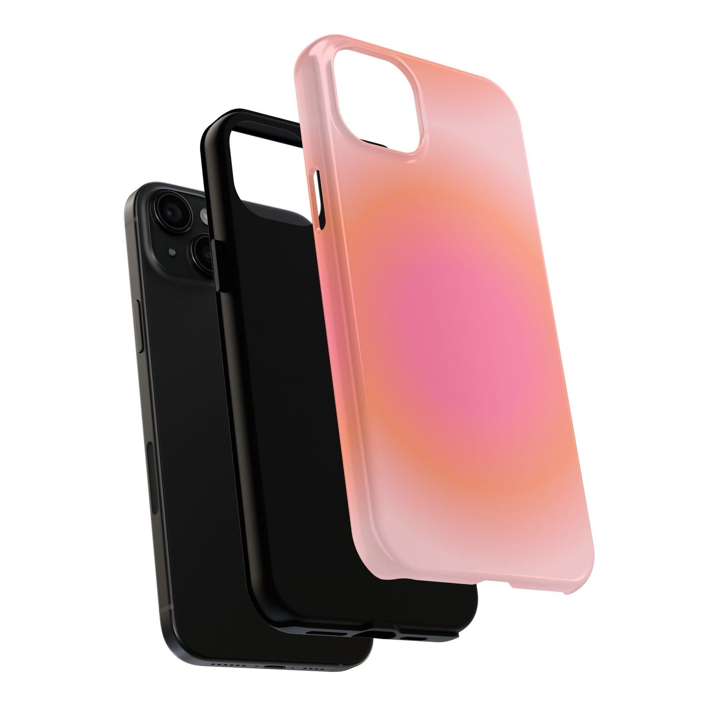 Coral Blushed Aura Tough iPhone Cases