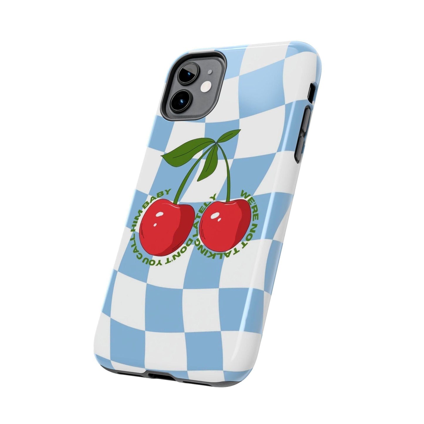 Cherry Gossip Check Tough iPhone Cases