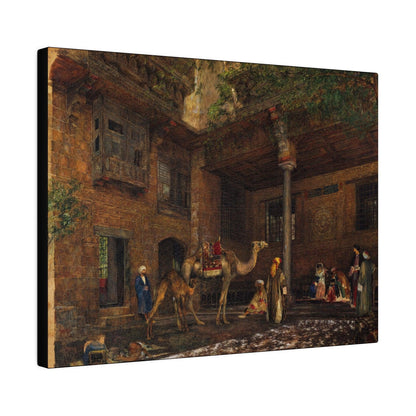 Courtyard of the Painter's House, Cairo (1850-1851) painting by John Frederick Lewis - Matte Canvas, Stretched, 0.75"