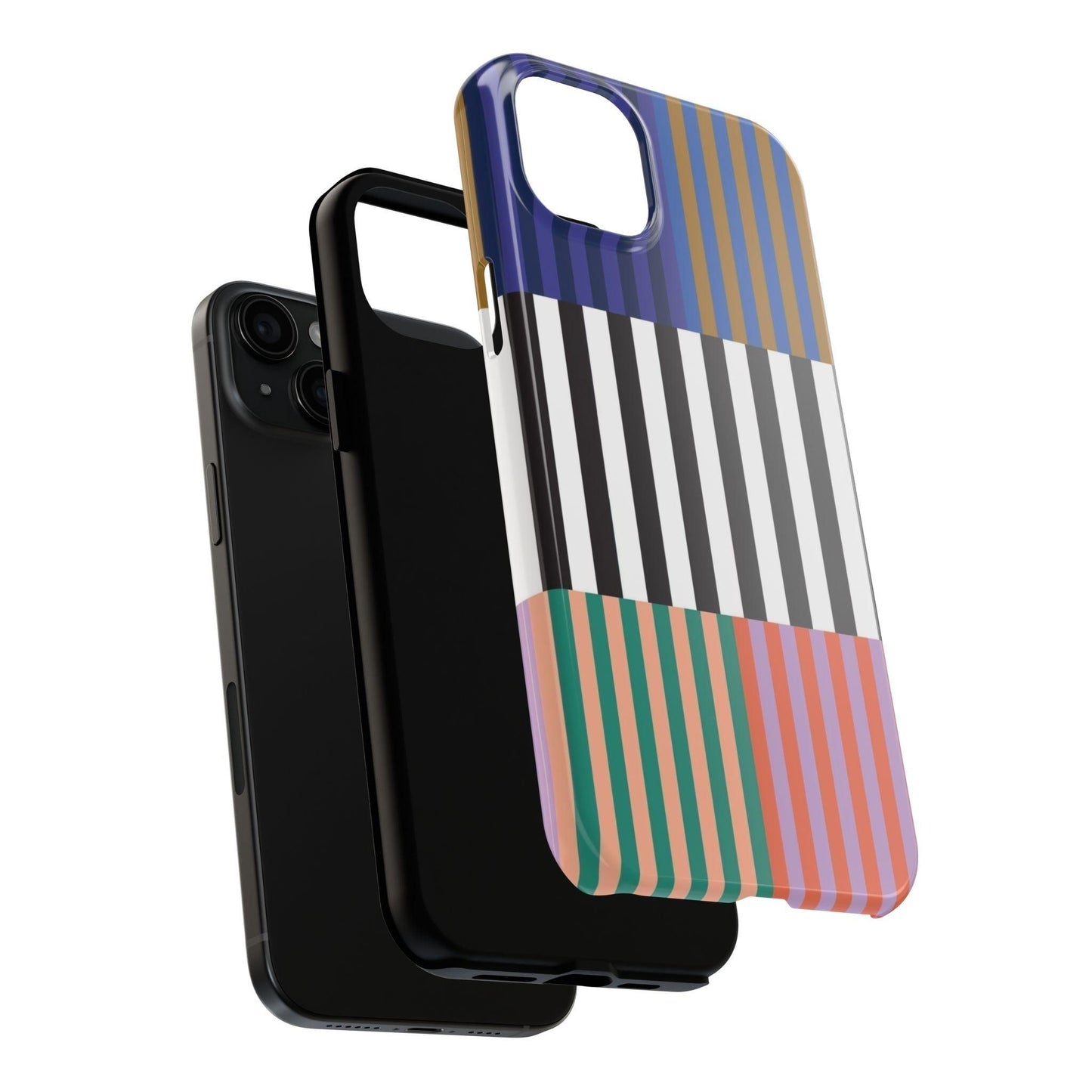 Striped Colorblock Symphony Tough iPhone Cases